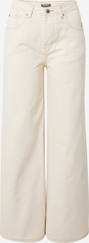 Nasty Gal Wide leg Jeans in Beige: front