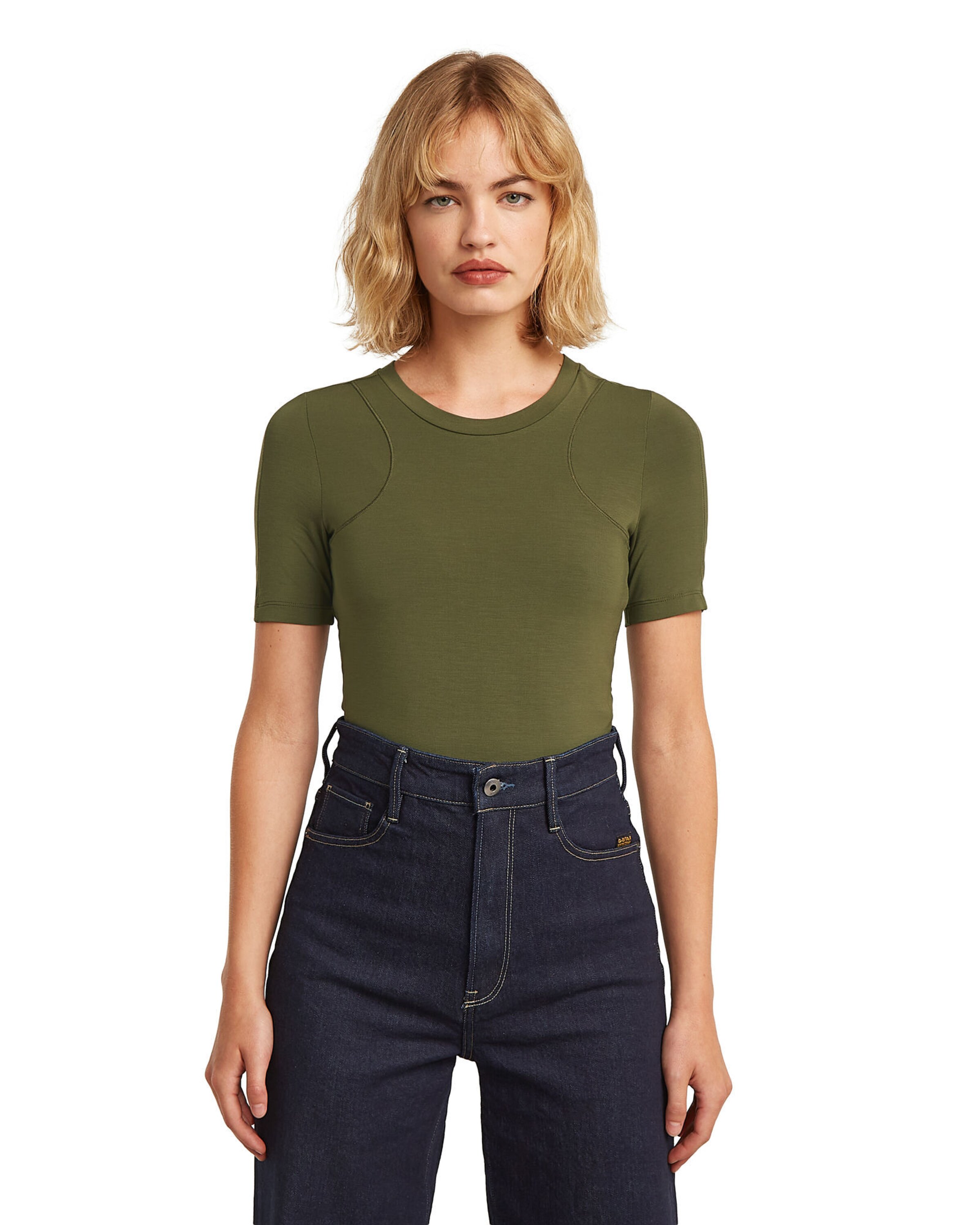 G-STAR Shirtbody - '2nd Skin Bodysuit T-Shirt' in Grün: Vorderseite