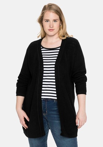 SHEEGO Knit Cardigan in Black: front