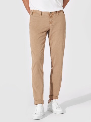 Hiltl Slimfit Chinohose 'Tavi - Casual Gabardine'‌‌ in Braun