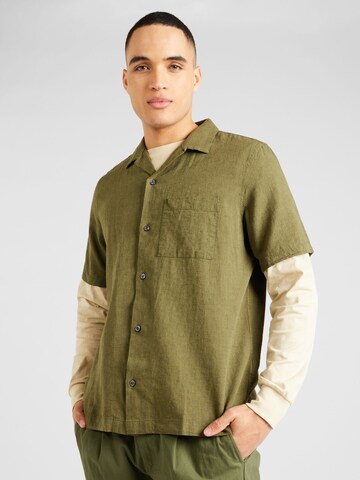 GAP Regular fit Button Up Shirt in Green: front