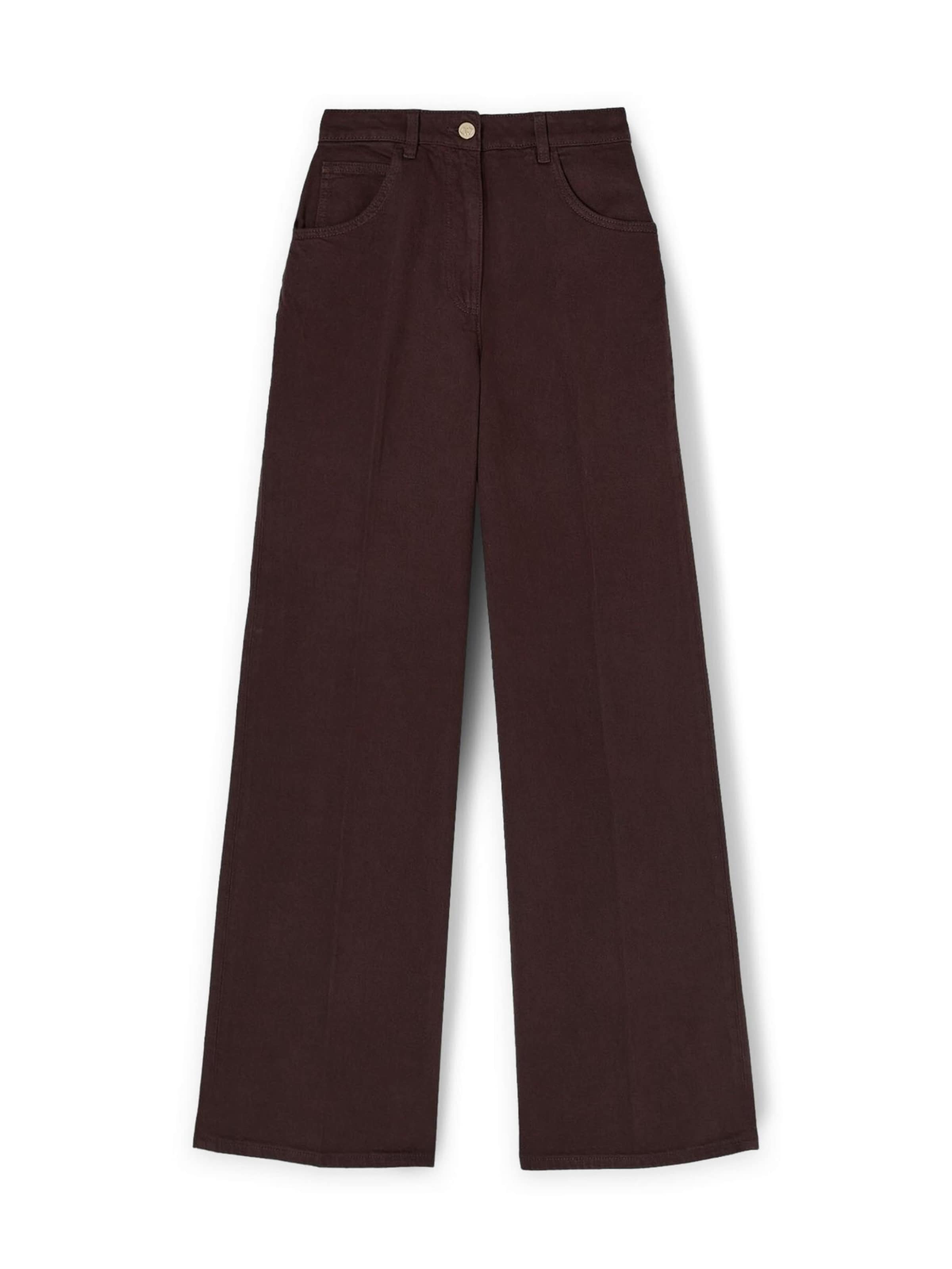 MOTIVI Wide leg Trousers in Brown: front