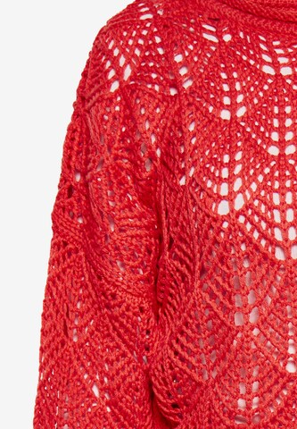 raudona swirly Megztinis