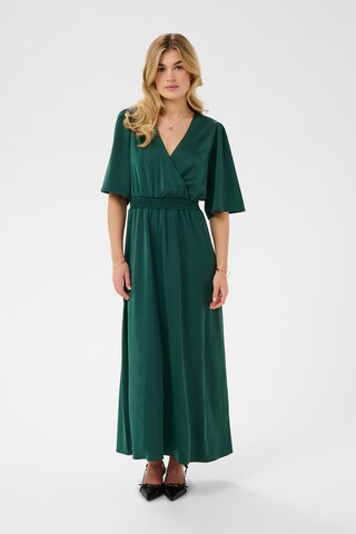 Cream Jurk in Groen: voorkant