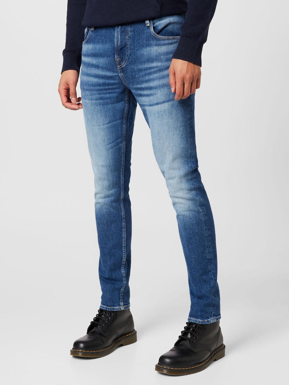 Skinny Jeans 'Chris' de la GUESS pe albastru: față