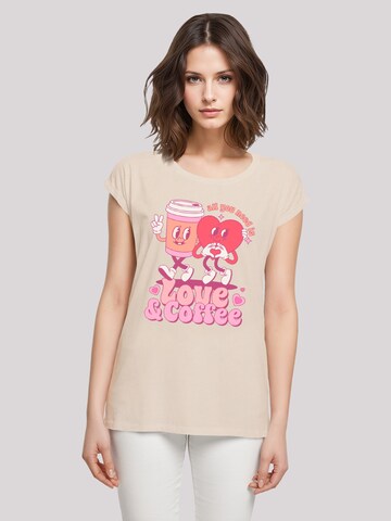 F4NT4STIC Shirt 'Love And Coffe Valentinstag' in White: front