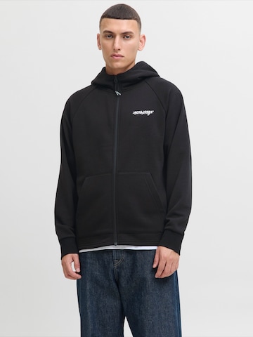 JACK & JONES Кофта на молнии 'JJTHATCHER' в Черный: спереди