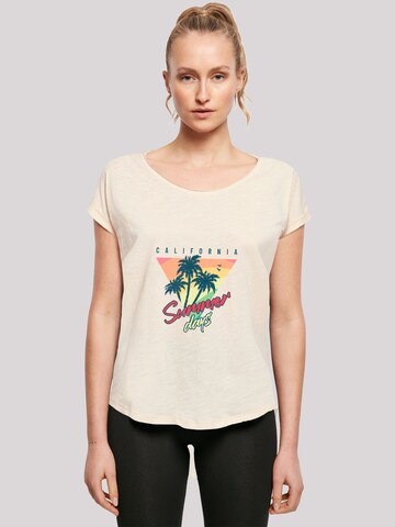 T-shirt 'California Palmen Retro' F4NT4STIC en beige : devant