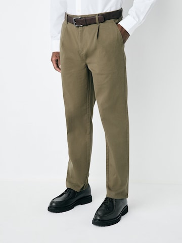 Next Regular Pleat-front trousers in Green: front