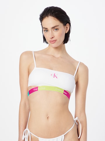 Calvin Klein Swimwear Μπουστάκι Τοπ μπικίνι σε λευκό: μπροστά