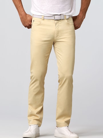 MEYER Regular Chino Pants 'Diego' in Yellow: front