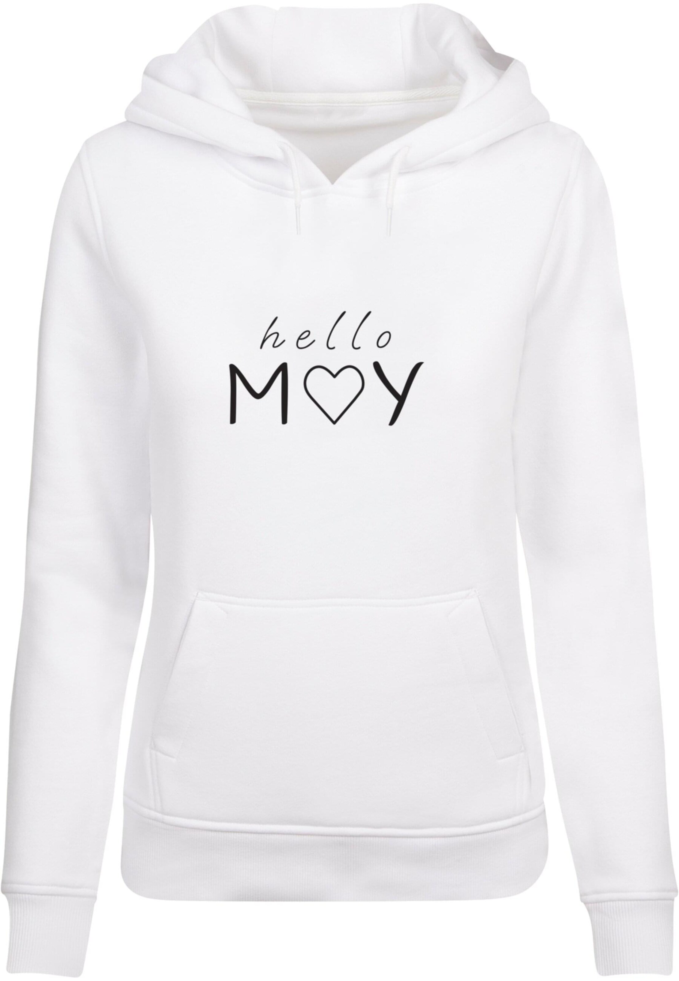 Merchcode Sweatshirt 'Spring - Hello may' in White: front