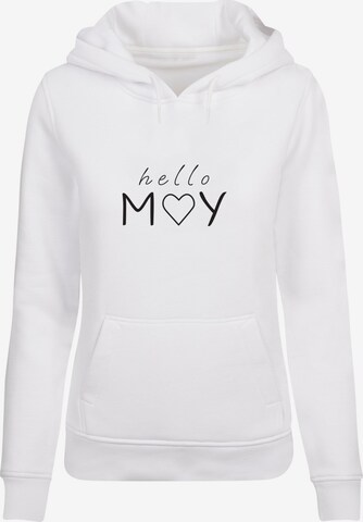 Merchcode Sweatshirt 'Spring - Hello may' in Wit: voorkant