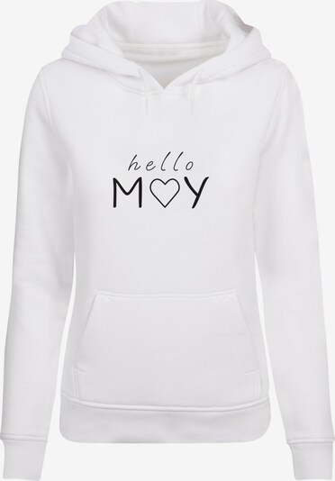 Merchcode Sweatshirt 'Spring - Hello may' in schwarz / weiß, Produktansicht