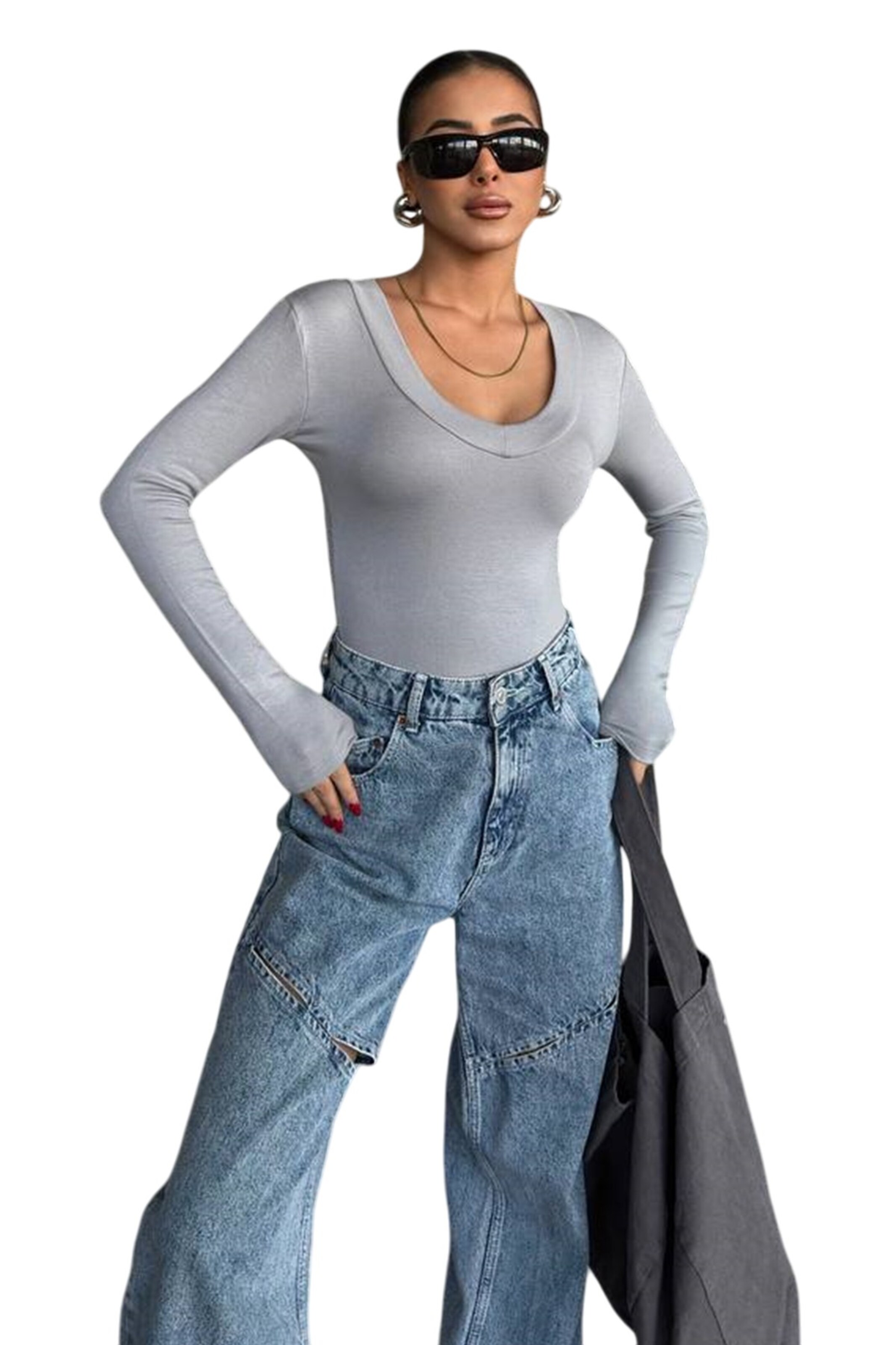 Shirtbody WOMAN VISION en gris