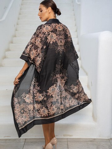 JIORO Strandjurk 'GOLDEN ROSES' in Zwart