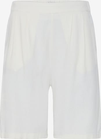 Oxmo Broek ' OXNInna Linen Mix Bermuda ' in Wit: voorkant