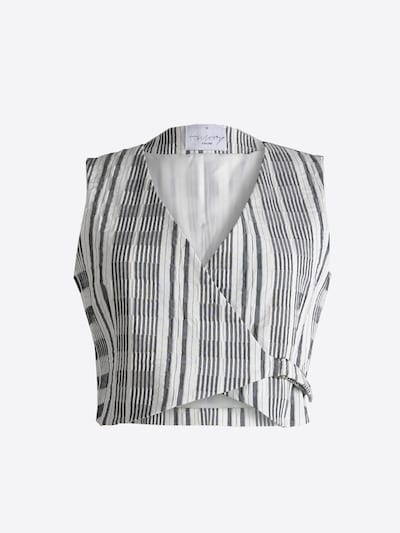 4TAILORS Мъжка елек за костюм в размер 34 в черно / бяло, Преглед на продукта
