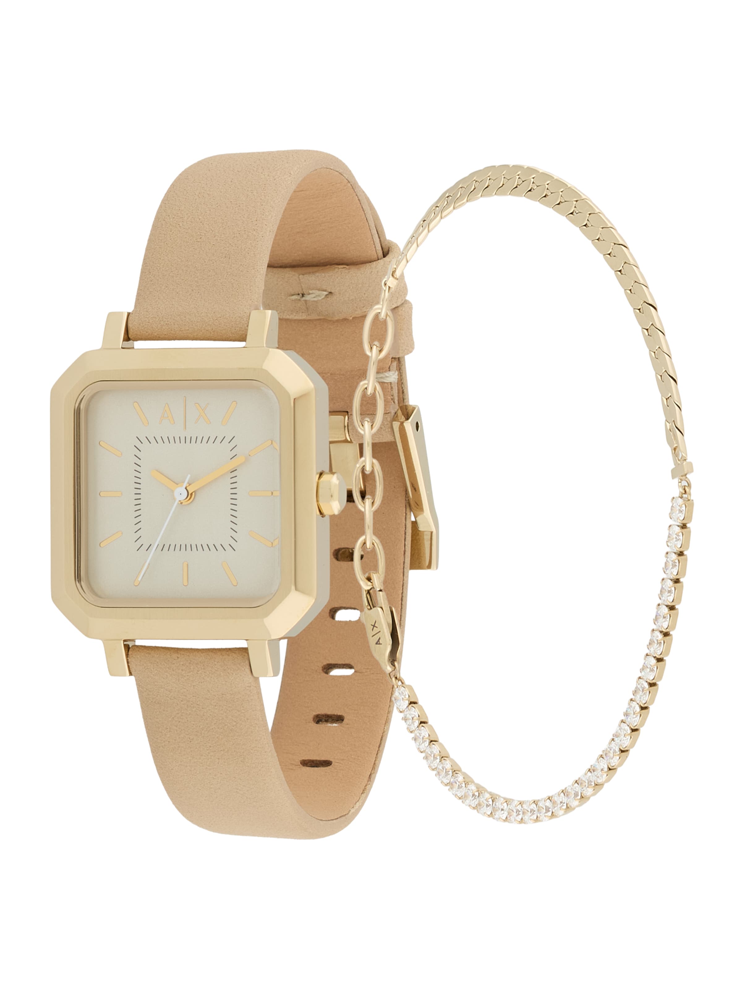 ARMANI EXCHANGE Analoginen kello värissä beige / kerma / kulta / läpinäkyvä, Tuotenäkymä