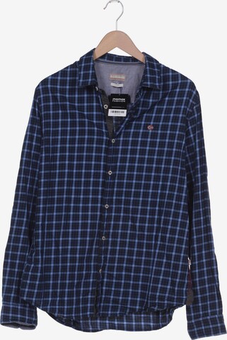 NAPAPIJRI Button Up Shirt in XXL in Blue: front