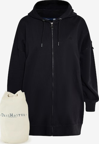 DreiMaster Vintage Zip-Up Hoodie in Black: front