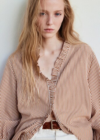 MANGO Bluza 'FLORETA' | rjava barva