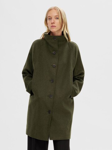 Manteau mi-saison SELECTED FEMME en vert : devant