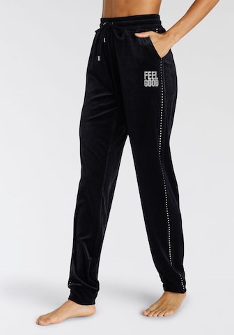 VIVANCE Pyžamové kalhoty – černá: přední strana