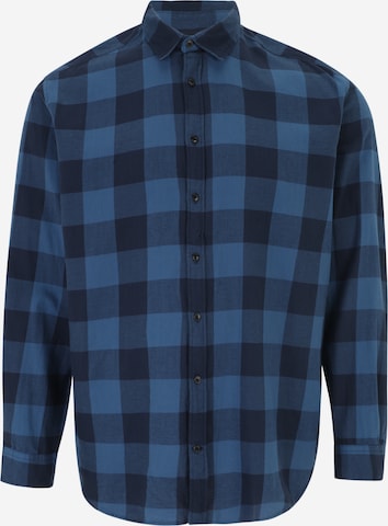 Jack & Jones Plus Рубашка 'JJEGINGHAM' в Синий: спереди