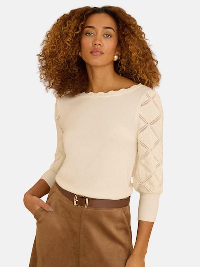 love & roses Pullover in creme, Produktansicht