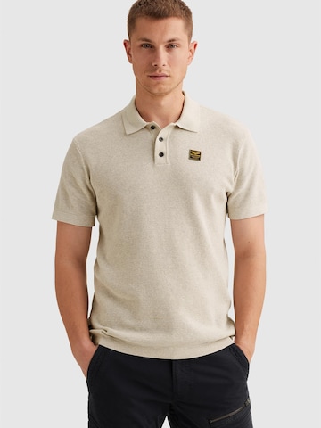 Maglietta 'Polo shirt with waffle texture' di PME Legend in bianco: frontale