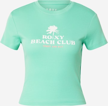 ROXY T-shirt 'BEACH LOVE' i grön: framsida