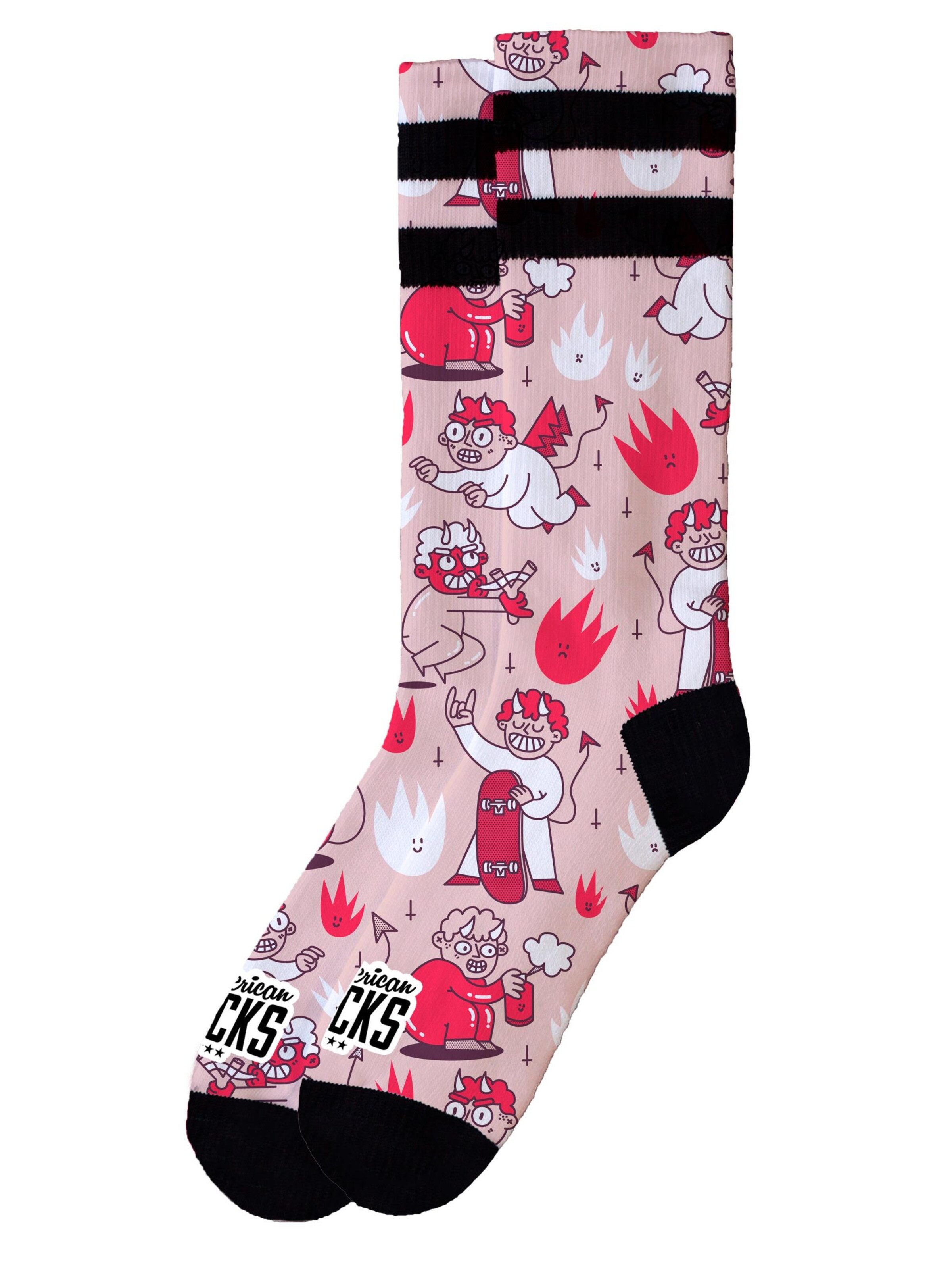 Calzino 'Naughty Devil' di American Socks in rosa: frontale