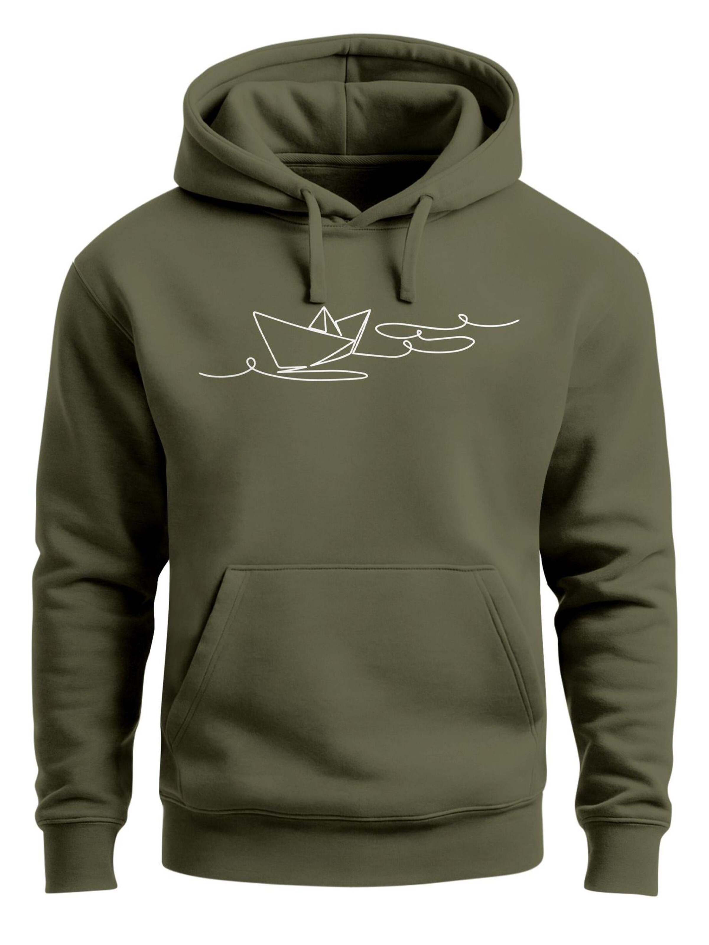 Neverless Sweatshirt 'Paperschiff'‌‌‌‌‌‌‌ in Grün: Vorderseite