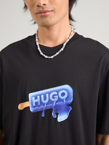 HUGO Shirt 'Noglasy' in Zwart