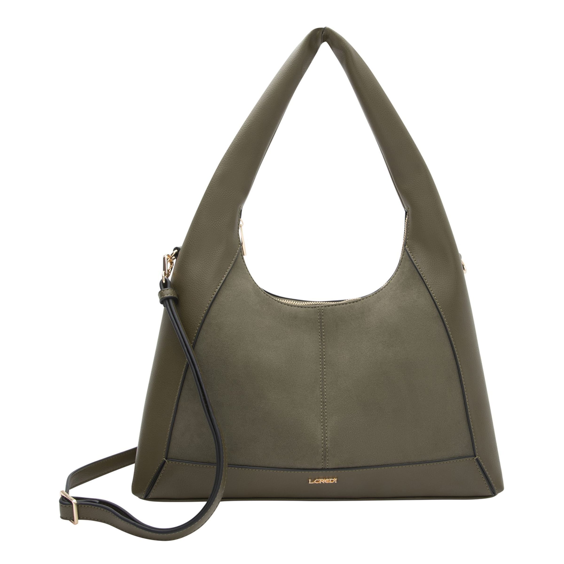 Borsa a spalla 'Palmira' di L.CREDI in verde: frontale