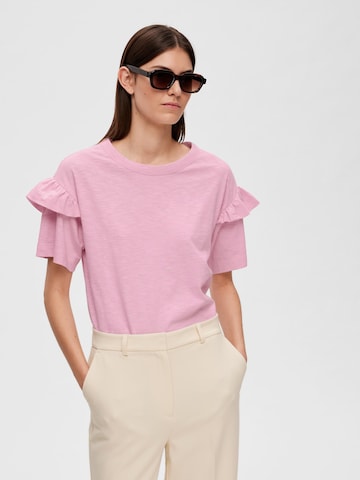 rožinė SELECTED FEMME Marškinėliai 'Rylie'