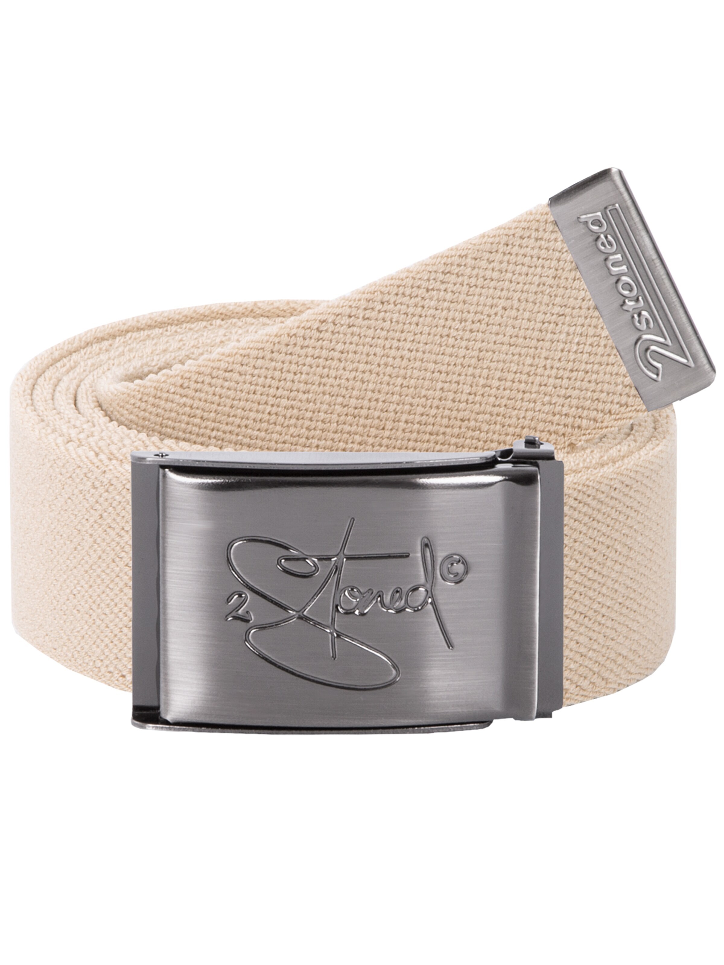2Stoned Gürtel 'Stretch Classic Matt'‌ in Beige: Vorderseite