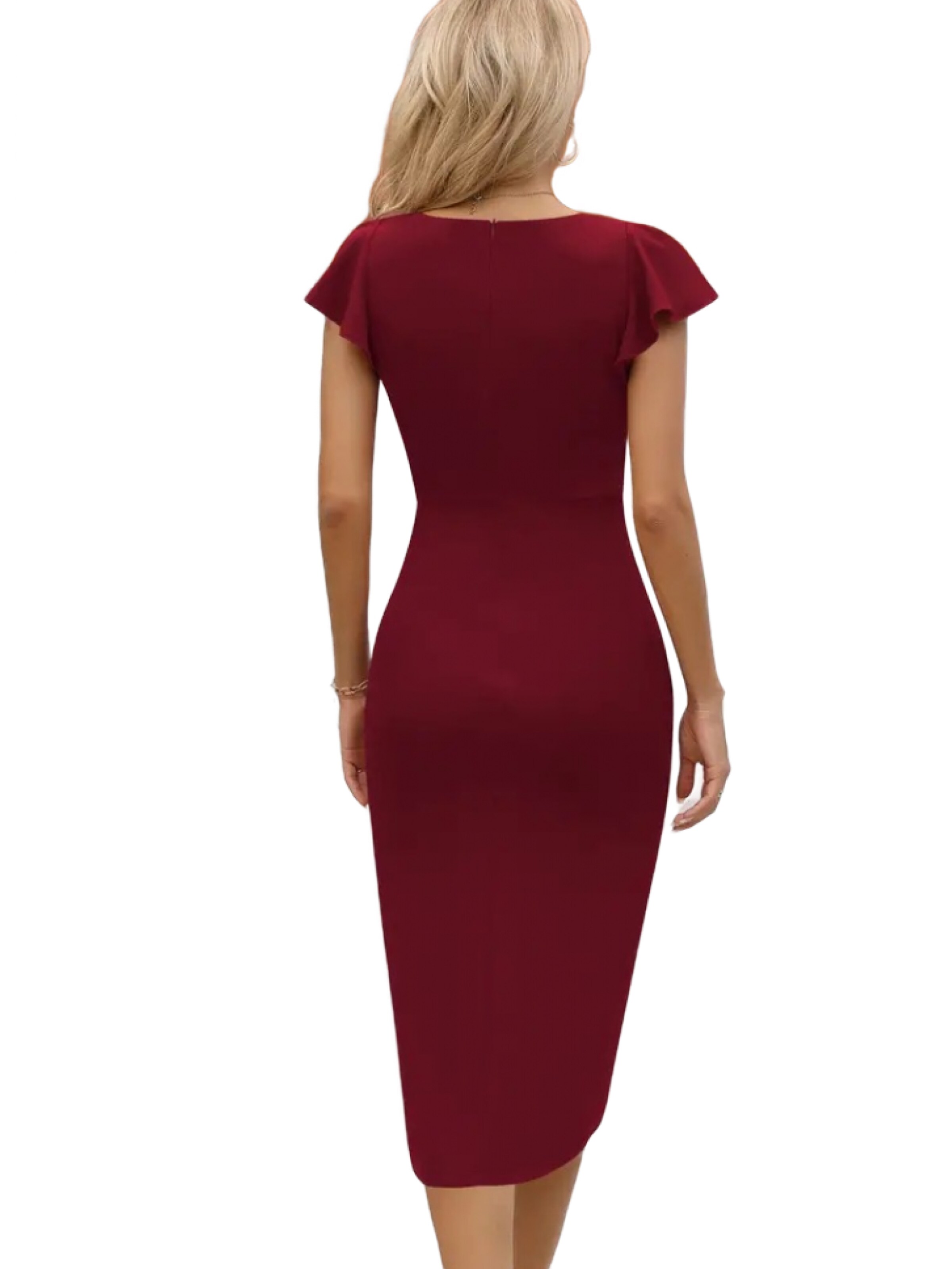 Robe de cocktail JANE's en rouge : devant