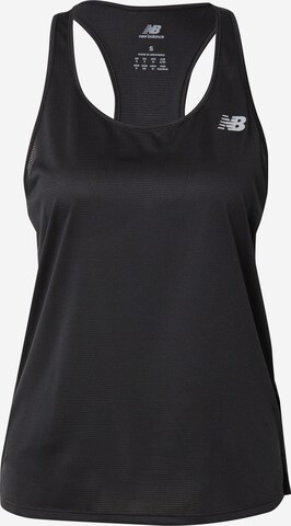 Sport top 'Essentials' de la new balance pe negru: față