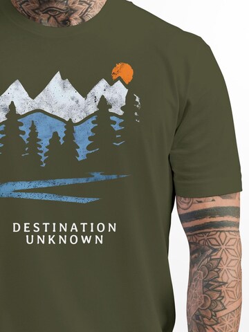 Neverless Shirt 'Destination unknown' in Green