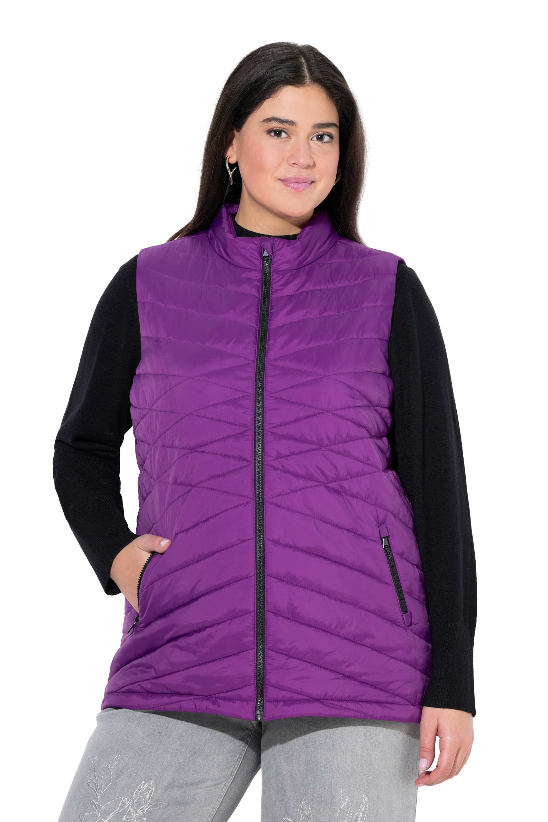 Gilet Ulla Popken en violet : devant