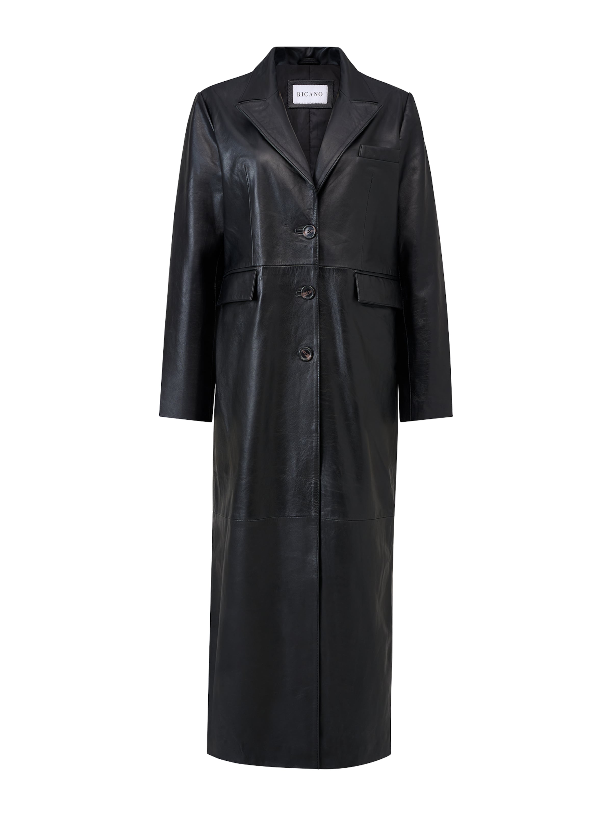 RICANO - Abrigo de entretiempo 'Glossy' en negro: frente