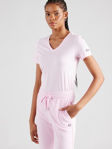 Champion Authentic Athletic Apparel Shirt in Roze: voorkant