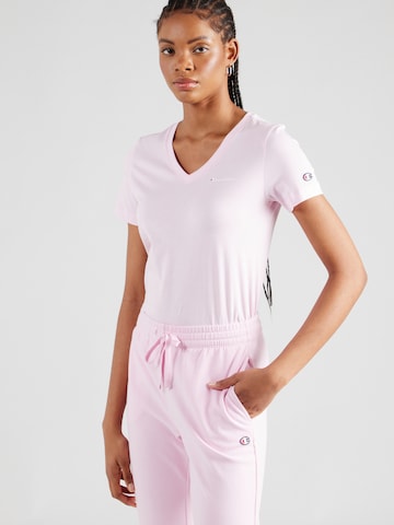 Champion Authentic Athletic Apparel T-Shirt in Pink: predná strana