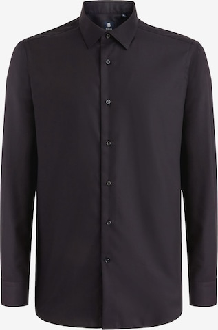 Boggi Milano Button Up Shirt in Black: front