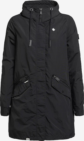 khujo Between-Seasons Coat 'GAMES' in Black: front