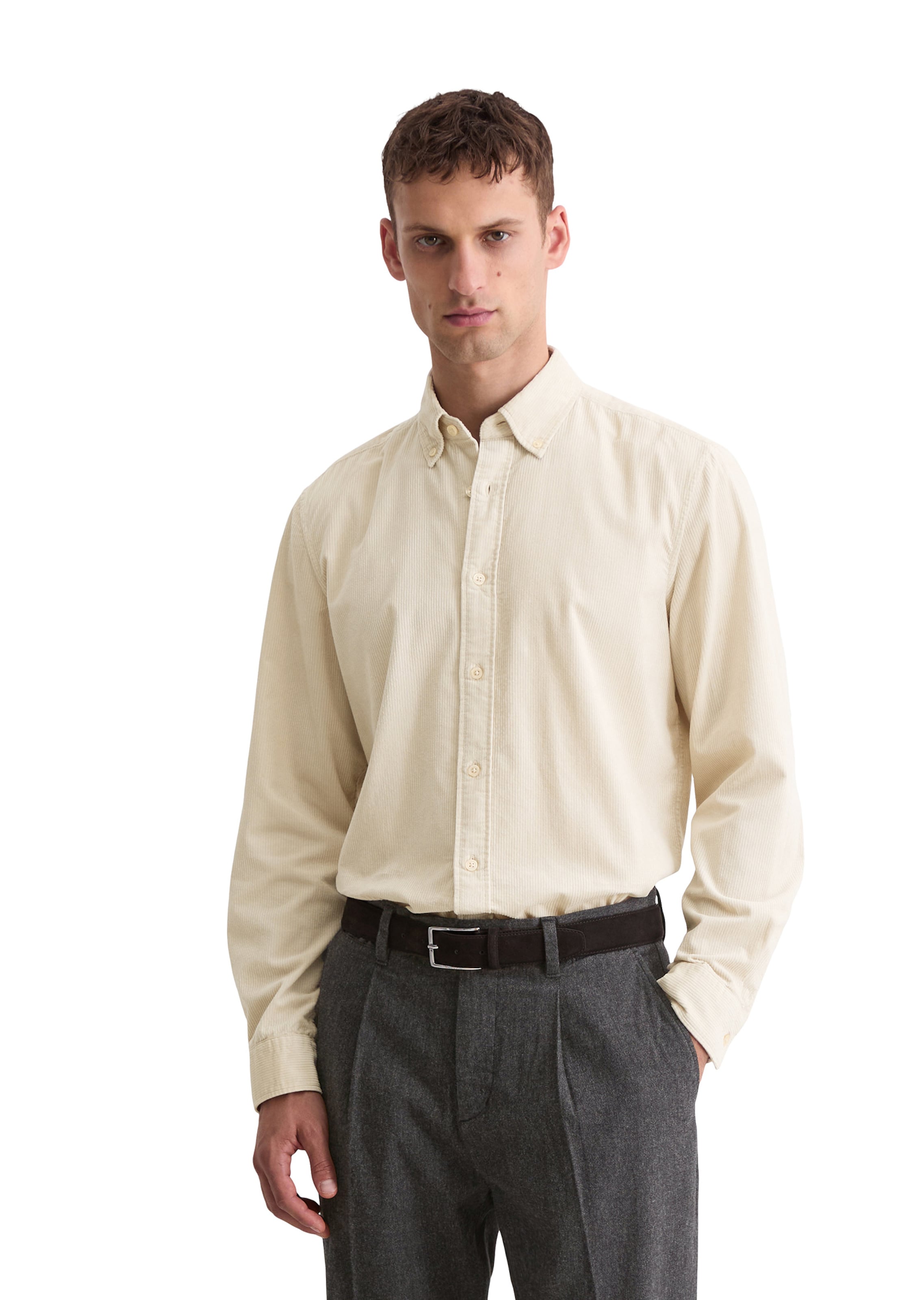 Marc O'Polo Regular Fit Hemd in Beige: Vorderseite