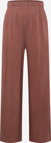 Nasty Gal Plus Wide leg Trousers in Brown: front