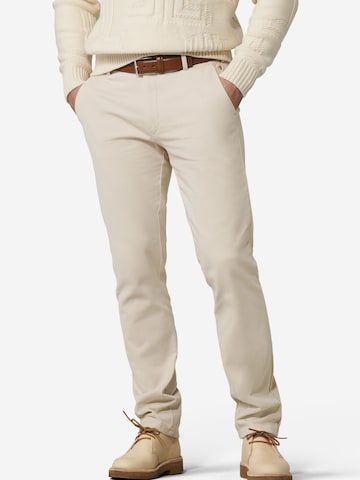 Regular Pantalon chino 'Bonn 2-8616' MEYER en blanc : devant
